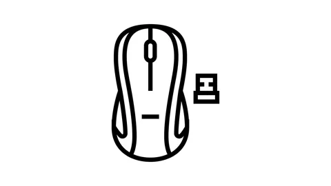 Wireless mouse home office line icon animation 스톡 동영상 326135615