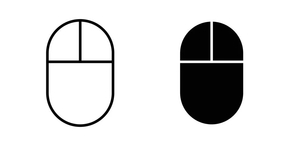 Wireless mouse icon logo. Outline style icons with flat versions 스톡 일러스트