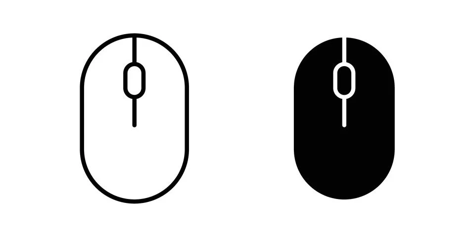 Wireless mouse icon thin line and clipart style vector set 스톡 일러스트