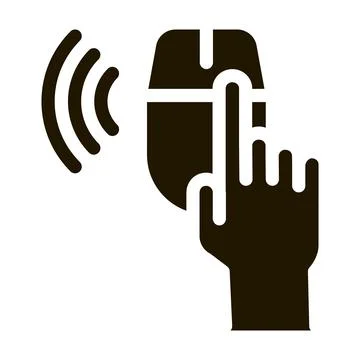Wireless Mouse Icon Vector Glyph Illustration Stock Illustration
