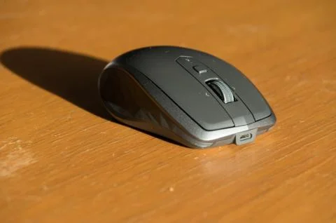 Wireless Mouse Isolated and Focused on a Table Stock Photos