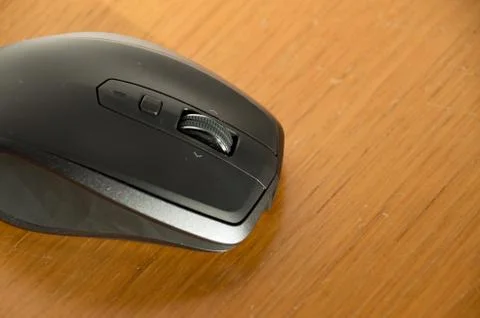 Wireless Mouse Isolated and Focused on a Table Stock Photos