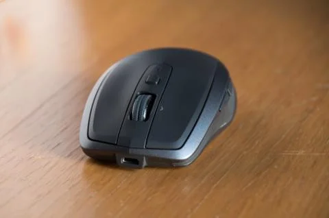 Wireless Mouse Isolated and Focused on a Table Stock Photos