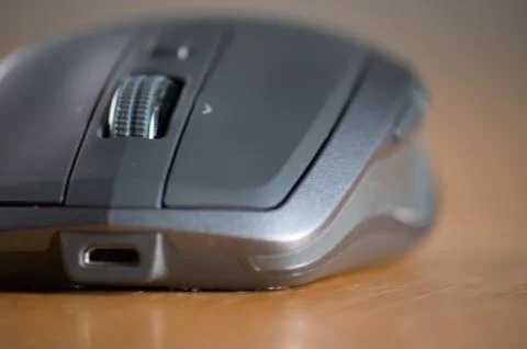 Wireless Mouse Isolated and Focused on a Table Stock Photos
