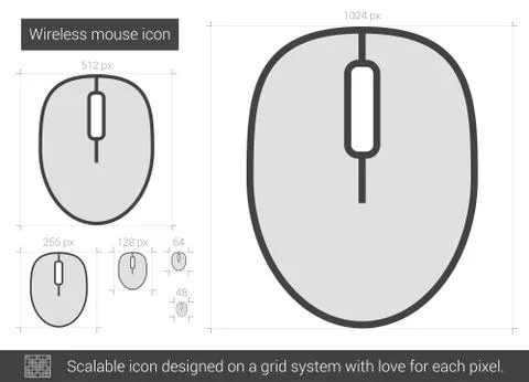 Wireless mouse line icon Stock Illustration