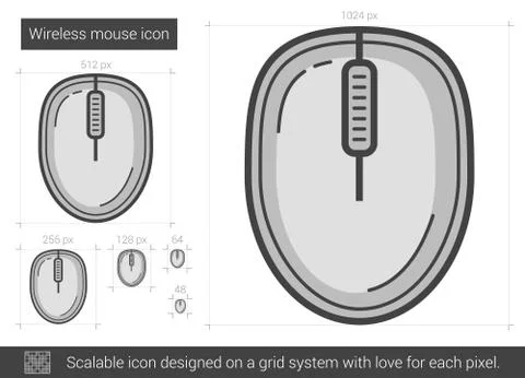 Wireless mouse line icon 스톡 일러스트