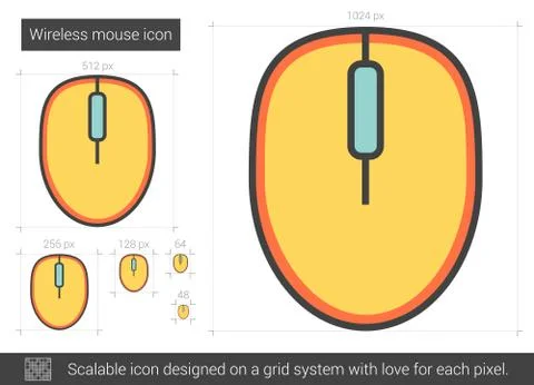 Wireless mouse line icon 스톡 일러스트
