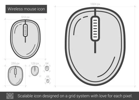 Wireless mouse line icon Stock Illustration