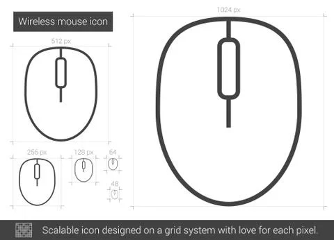 Wireless mouse line icon. Stock Illustration