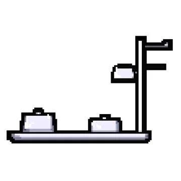 Wireless multi device charging station pixel art vector illustration Stock Illustration