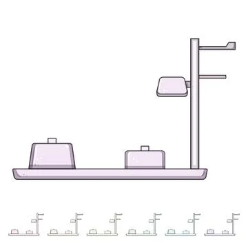 Wireless multi device charging station cartoon vector graphic Stockillustratie