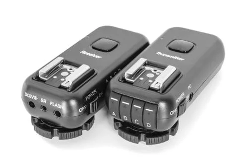 Wireless multichannel radio trigger set Stockfoto's