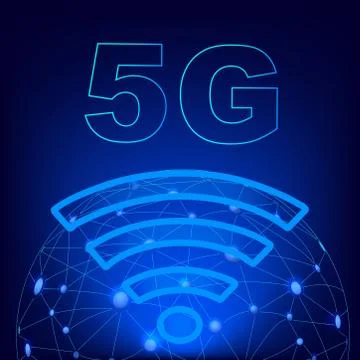 Wireless  network and 5G Connection technology concept Stock Illustration