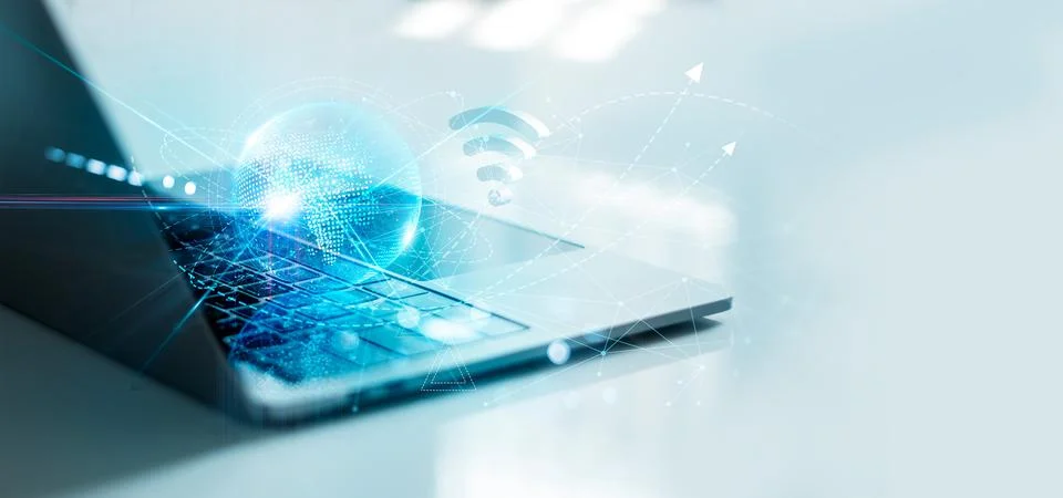 Wireless network and connection technology concept, Cloud computing, Abstract Stock Photos