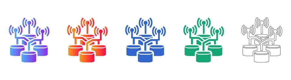 Wireless Network and Data Connectivity Icons Stock Illustration