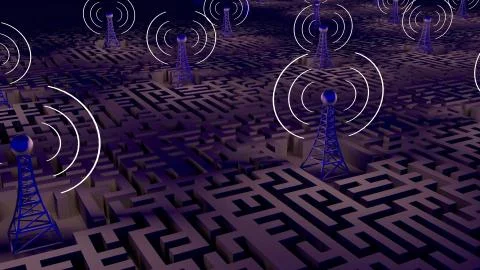 Wireless network background Stock Illustration