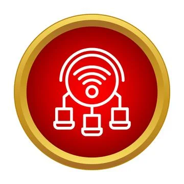 Wireless network connecting multiple devices icon 스톡 일러스트