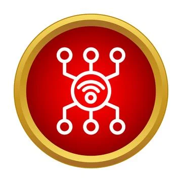 Wireless network connection distributing data to devices icon Stock Illustration