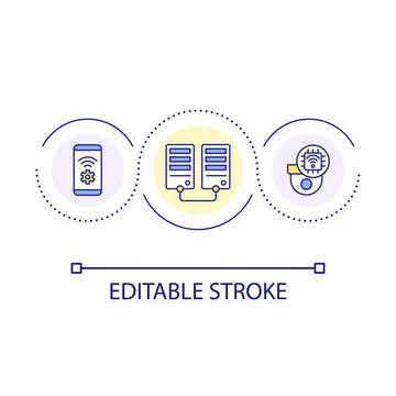 Wireless network connection loop concept icon Stock Illustration