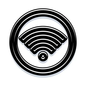 Wireless network connection signal icon technology Stock Illustration