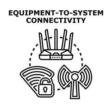 Wireless network equipment providing internet system connectivity Stock Illustration