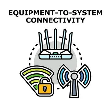 Wireless network equipment providing internet system connectivity Stock Illustration