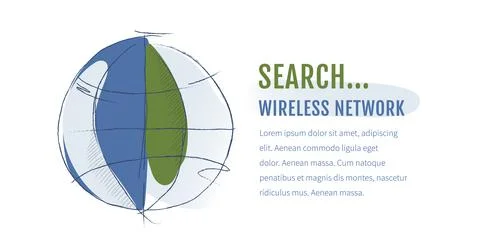 Wireless network Global wireless internet connection vector picture Stock Illustration