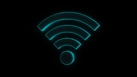 Wireless Network Icon Rotate Around on black background Stock Footage 245628922
