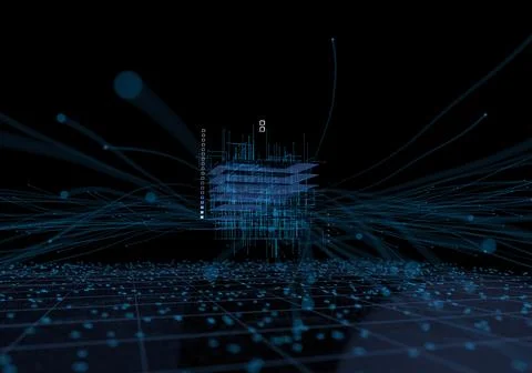 Wireless network, intelligent technology, data, electronic technology Illustrazione stock