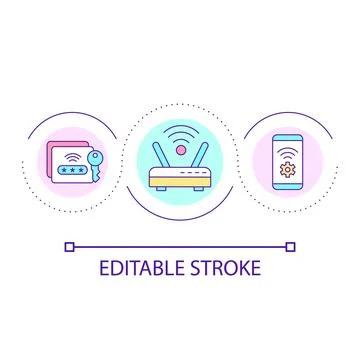 Wireless network loop concept icon Stock Illustration