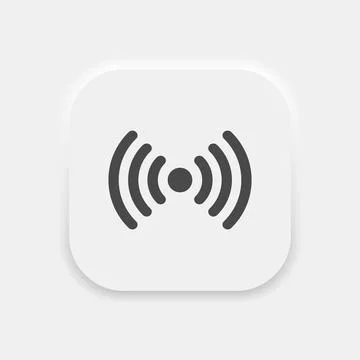 Wireless Network Neumorphism Icon Isolated Vector Stock Illustration