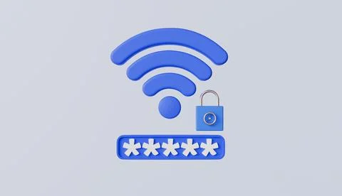 Wireless network password protection with padlock and passcode icon Stock Illustration