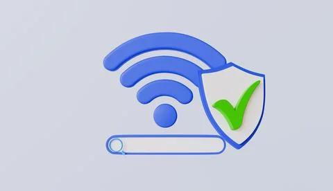 Wireless network password protection, Security protection privacy password 스톡 일러스트