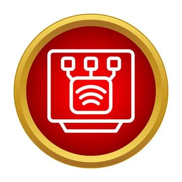 Wireless network router connecting devices line icon イラスト素材