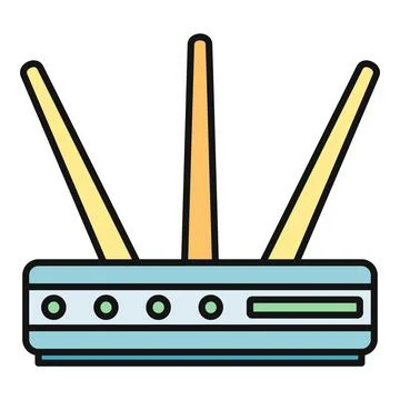 Wireless network router icon connecting devices to the internet Illustrazione stock
