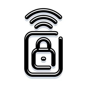 Wireless network security lock concept protecting data 스톡 일러스트