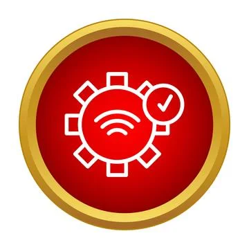 Wireless network settings configuration success icon Stock Illustration