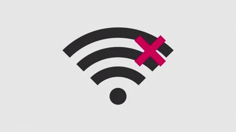 Wireless Network Signal Error Offline Icon 4K Loop Alpha Stock Footage 337998722