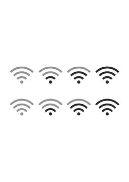 Wireless Network Signal Strength Icon Set Stock Illustration