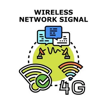Wireless network signal technology connectivity online communication Stock-Illustration