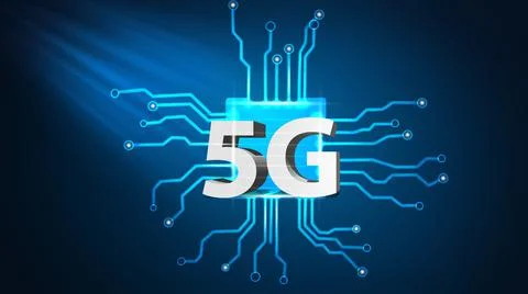 Wireless network speed evolution 5G concept 3D illustracion Stock Illustration