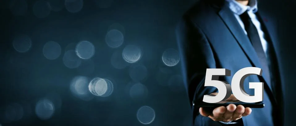 Wireless network speed evolution 5G concept Stock Photos