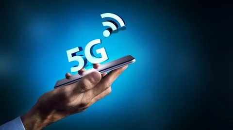 Wireless network speed evolution 5G concept Stock Photos
