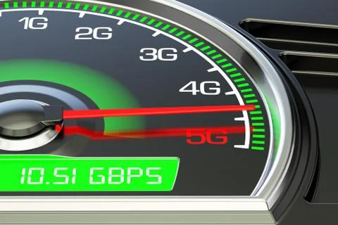 Wireless network speed evolution concept, 3D rendering Stock Illustration