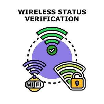 Wireless network status verification and security concept Stock Illustration