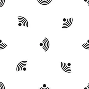 Wireless network symbol pattern seamless black Illustrazione stock