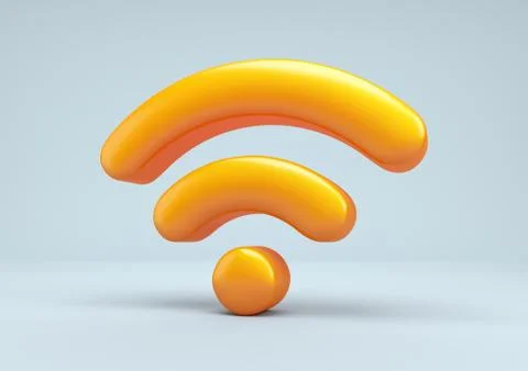 Wireless network symbol. wifi 3d icon. Stock Illustration