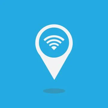 Wireless Network Symbol of wifi icon, vector illustration. Stock Illustration
