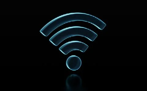 Wireless network technology with wifi sign, 3d rendering. 스톡 일러스트