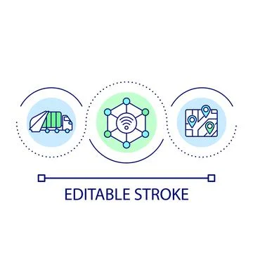 Wireless network in urban infrastructure loop concept icon Stock Illustration